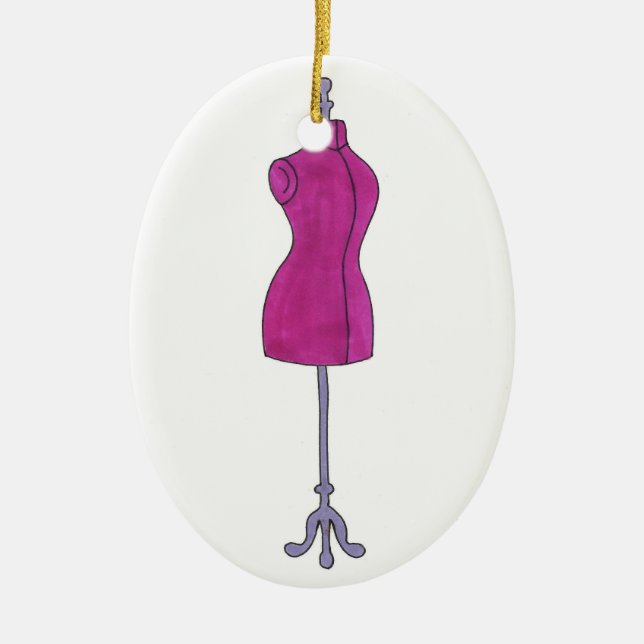 Ornamento De Cerâmica Dressform Mannequin Sewing Fashion Design (Frente)