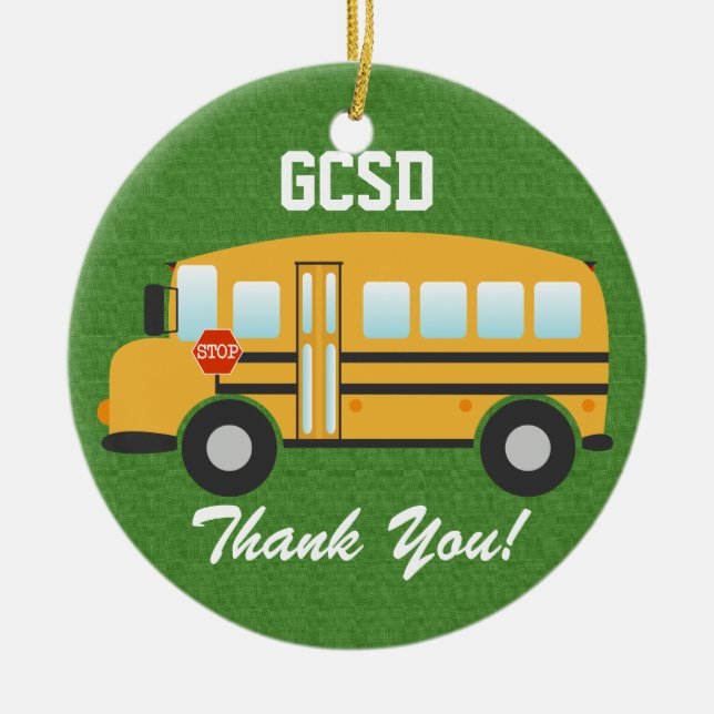 Ornamento De Cerâmica Driver de barramento escolar - SRF (Frente)