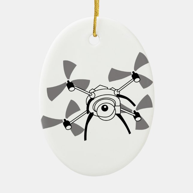 Ornamento De Cerâmica Drone Quadocopter (Frente)