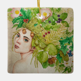 Ornamento De Cerâmica Druid linda aquarela