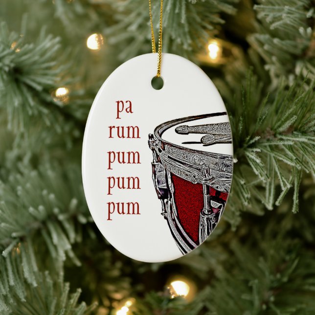 Ornamento De Cerâmica Drummer Boy Christmas Snare Drum Musical Holiday (Árvore)