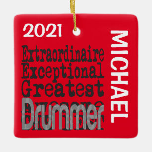Ornamento De Cerâmica Drummer Extraordinaire CUSTOM