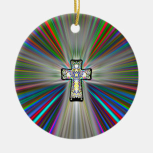 Ornamento De Cerâmica Duas CRUZAMENTOS