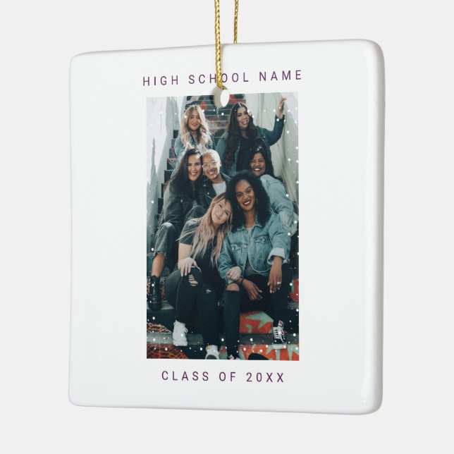 Ornamento De Cerâmica Duas Faculdade de Neve Roxa Fotográfica (Esquerda)