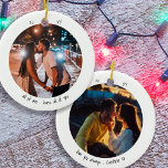 Ornamento De Cerâmica Duas Fotografias Todas Eu Ama Todos Vocês Minimali<br><div class="desc">Um ornamento minimalista com suas fotos personalizadas e uma fofa tipografia de estilo manuscrito. O design é de dois lados e o modelo está pronto para você adicionar suas fotos e texto personalizado à frente e atrás. O texto de exemplo diz "todos eu... amamos todos vocês" e você pode editá-lo...</div>