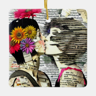 Ornamento De Cerâmica Duas mulheres apaixonadas   Pride Kiss