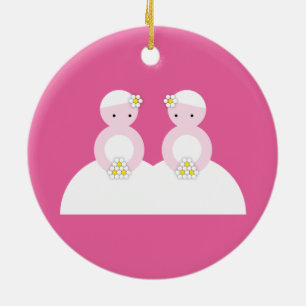Ornamento De Cerâmica Duas noivas caucasianos
