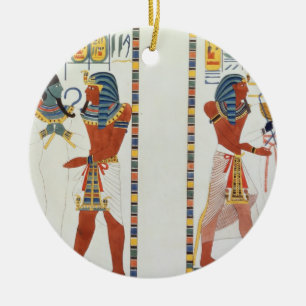 Ornamento De Cerâmica Duas pinturas murais dos túmulos dos reis de