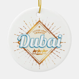Ornamento De Cerâmica Dubai Emirados Árabes Unidos Vintage EAU Souvenir