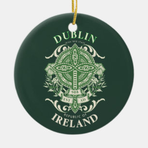Ornamento De Cerâmica Dublin Irlanda Cruz Celta Celta