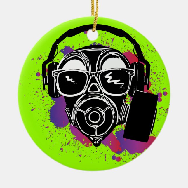 Ornamento De Cerâmica Dubstep Gasmask (Frente)