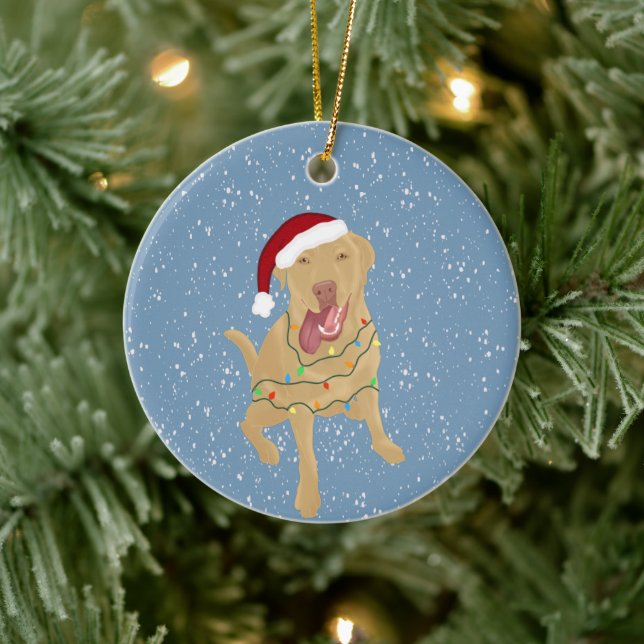 Ornamento De Cerâmica Dudley Labrador Christmas  (Árvore)