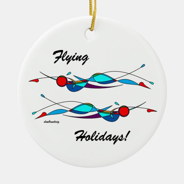 Ornamento De Cerâmica Duo Fly Swimmers Cerâmica (Frente)