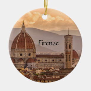 Ornamento De Cerâmica Duomo Florence Itália Catedral Design