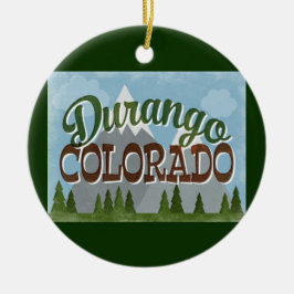 Ornamento De Cerâmica Durango Colorado Divertimento Retro Montanhas Snow