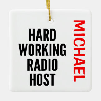Ornamento De Cerâmica Duro Trabalhando Anfitrião de Rádio PERSONALIZADO