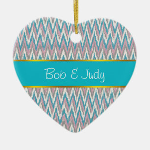 Ornamento De Cerâmica Dusty Pink e Blue iKat