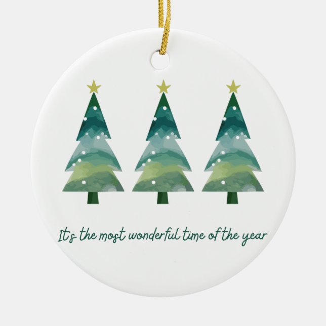 Ornamento De Cerâmica É a época mais maravilhosa do ano Ornament (Frente)
