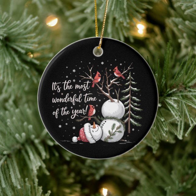 Ornamento De Cerâmica É a época mais maravilhosa do ano Snowman (Árvore)