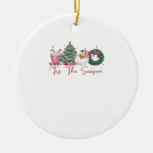 Ornamento De Cerâmica É a Temporada Feliz Natal Xmas Café Fofo