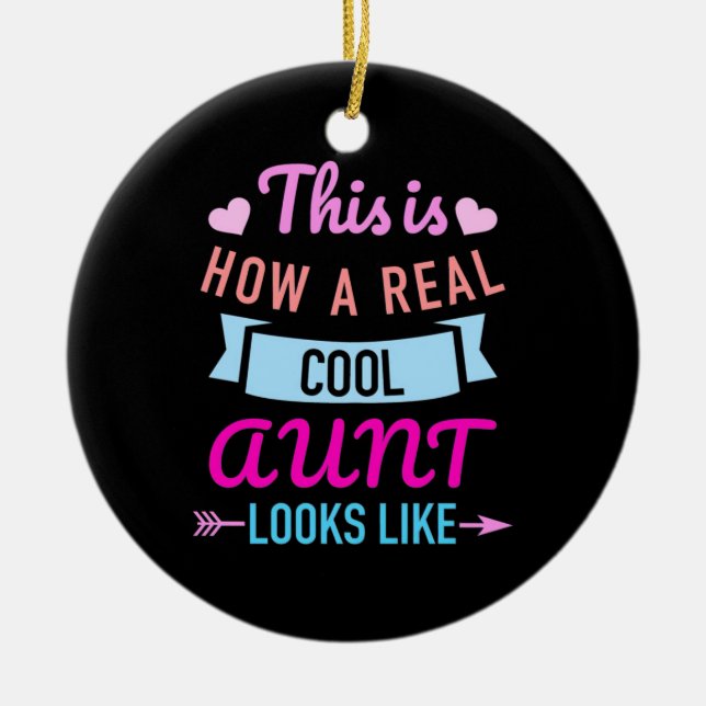 Ornamento De Cerâmica É Assim Que Uma Tia Legal É (Frente)