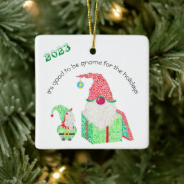 Ornamento De Cerâmica É bom ser o Ornament Cerâmico Gnome