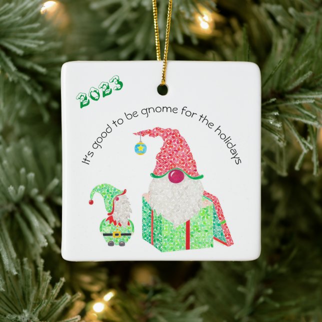 Ornamento De Cerâmica É bom ser o Ornament Cerâmico Gnome (Árvore)