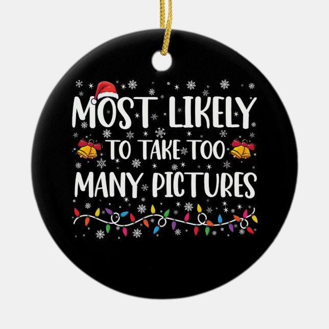 Ornamento De Cerâmica É Mais Provável Tirar Muitas Fotos Do Xmas Familia (Frente)