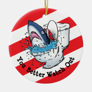 Ornamento De Cerâmica É Melhor Cuidar Da Papai noel De Tubarão