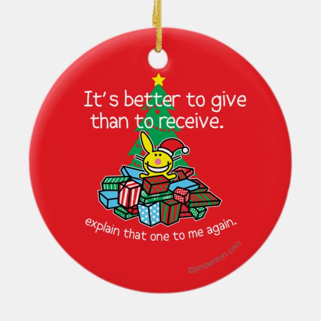 Ornamento De Cerâmica É melhor dar (Traseira)