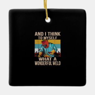 Ornamento De Cerâmica E Penso Em Mim Próprio Que Maravilhosa Vintage