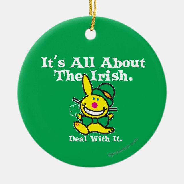 Ornamento De Cerâmica É toda sobre o irlandês (o verde) (Frente)