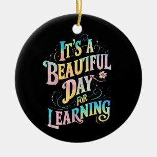 Ornamento De Cerâmica É um belo dia para aprender de volta à escola