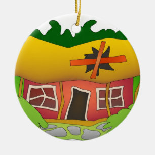 Ornamento De Cerâmica É um fixador - parte superior