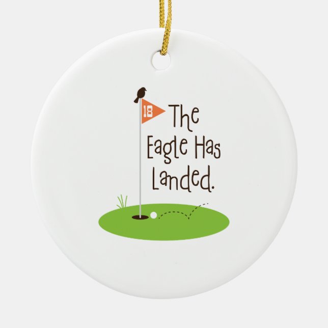 Ornamento De Cerâmica Eagle aterrou (Frente)