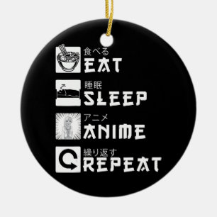 Ornamento De Cerâmica Eat Sleep Anime Repete O Sobreloso Japonês De Man