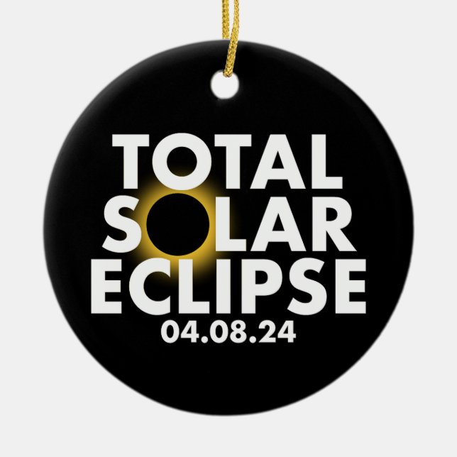 Ornamento De Cerâmica Eclipse Personalizável 2024 (Frente)