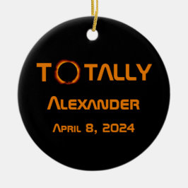 Ornamento De Cerâmica Eclipse Solar 2024 Totalmente Pessoal