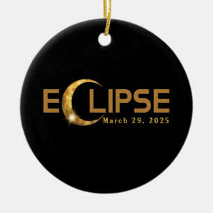 Ornamento De Cerâmica Eclipse Solar Americano 29/03/2025