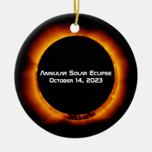 Ornamento De Cerâmica Eclipse Solar Anular 2023