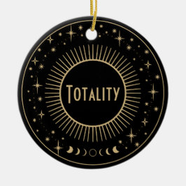 Ornamento De Cerâmica Eclipse Solar e Estrelas Celestiais