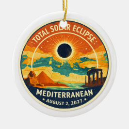 Ornamento De Cerâmica Eclipse solar mediterrâneo de 2027