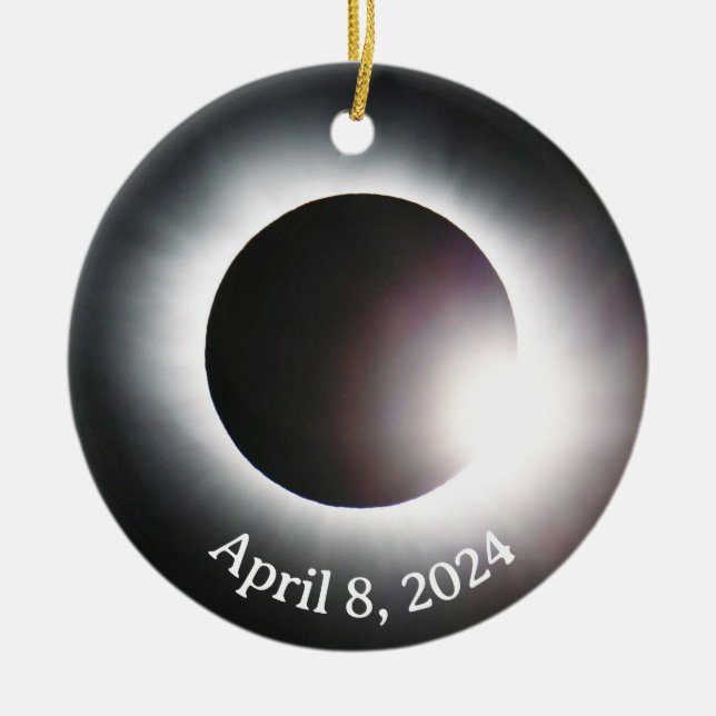 Ornamento De Cerâmica Eclipse Solar Total (Frente)