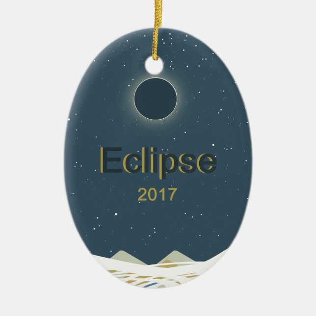 Ornamento De Cerâmica Eclipse Solar Total 2017 (Frente)