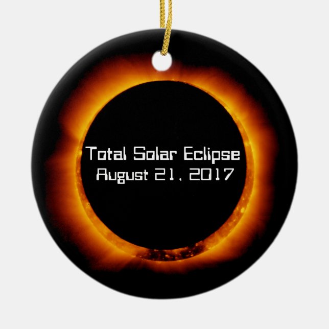 Ornamento De Cerâmica Eclipse Solar Total 2017 (Frente)