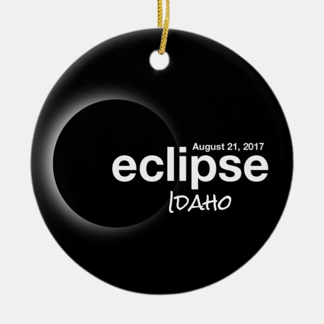 Ornamento De Cerâmica Eclipse Solar Total 2017 - Idaho (Frente)