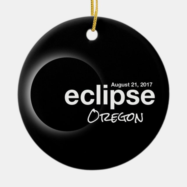 Ornamento De Cerâmica Eclipse Solar Total 2017 - Oregon (Frente)