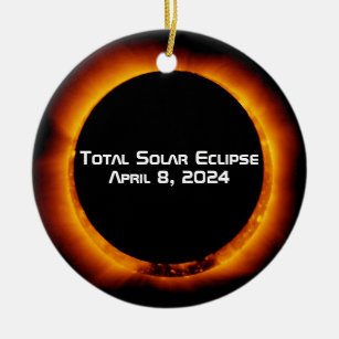 Ornamento De Cerâmica Eclipse Solar Total 2024