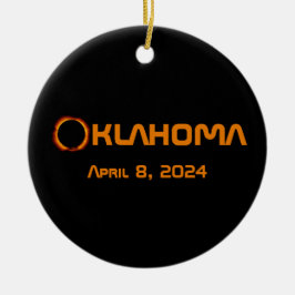 Ornamento De Cerâmica Eclipse Solar Total de 2024 de Oklahoma
