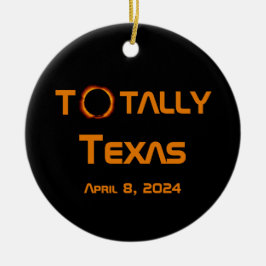 Ornamento De Cerâmica Eclipse Solar Totalmente Texas 2024